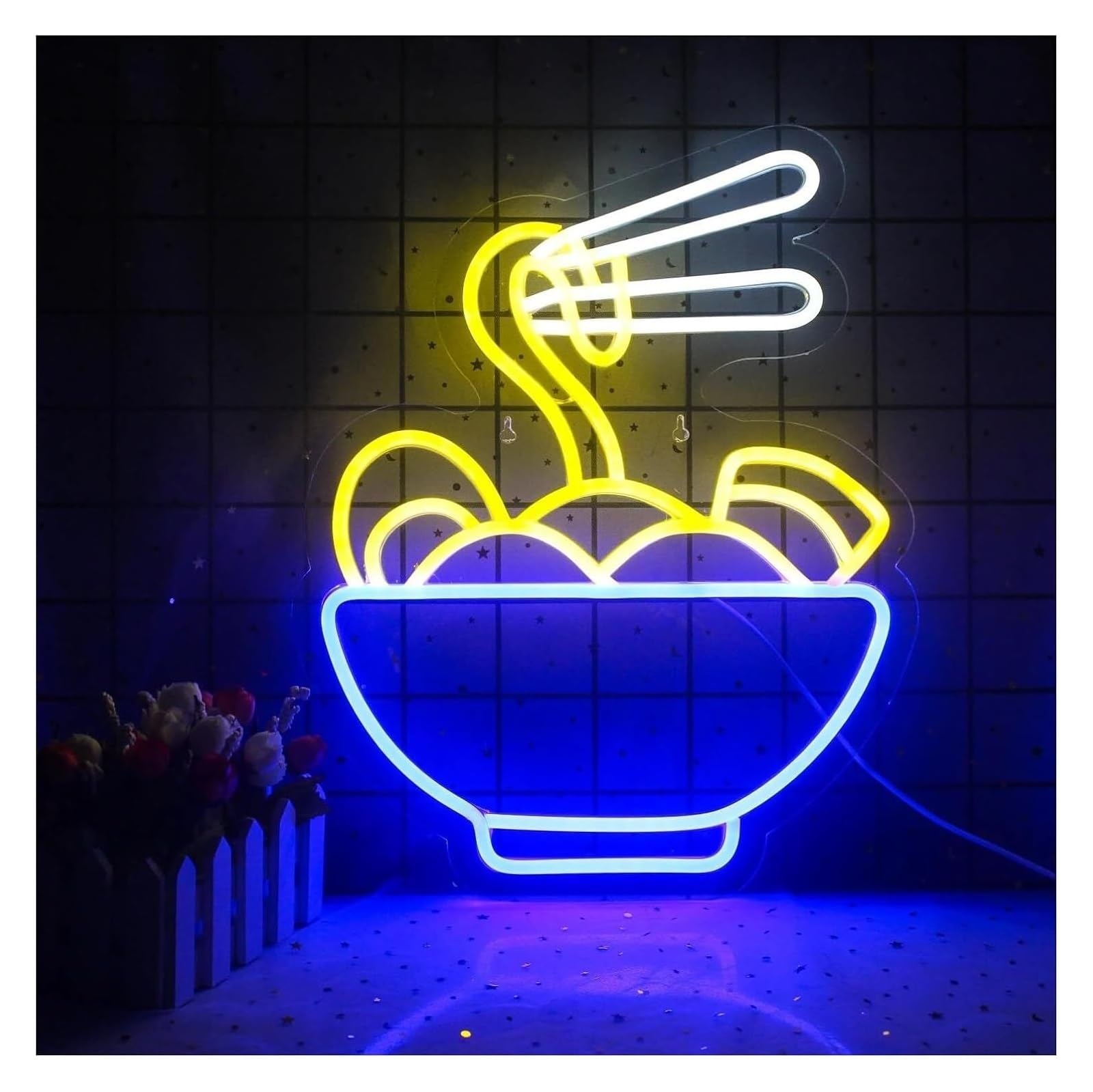 Señal de luz de neón Lámpara de neón con ambiente relajante ramen para tienda, restaurante y decoración pared dormitorio