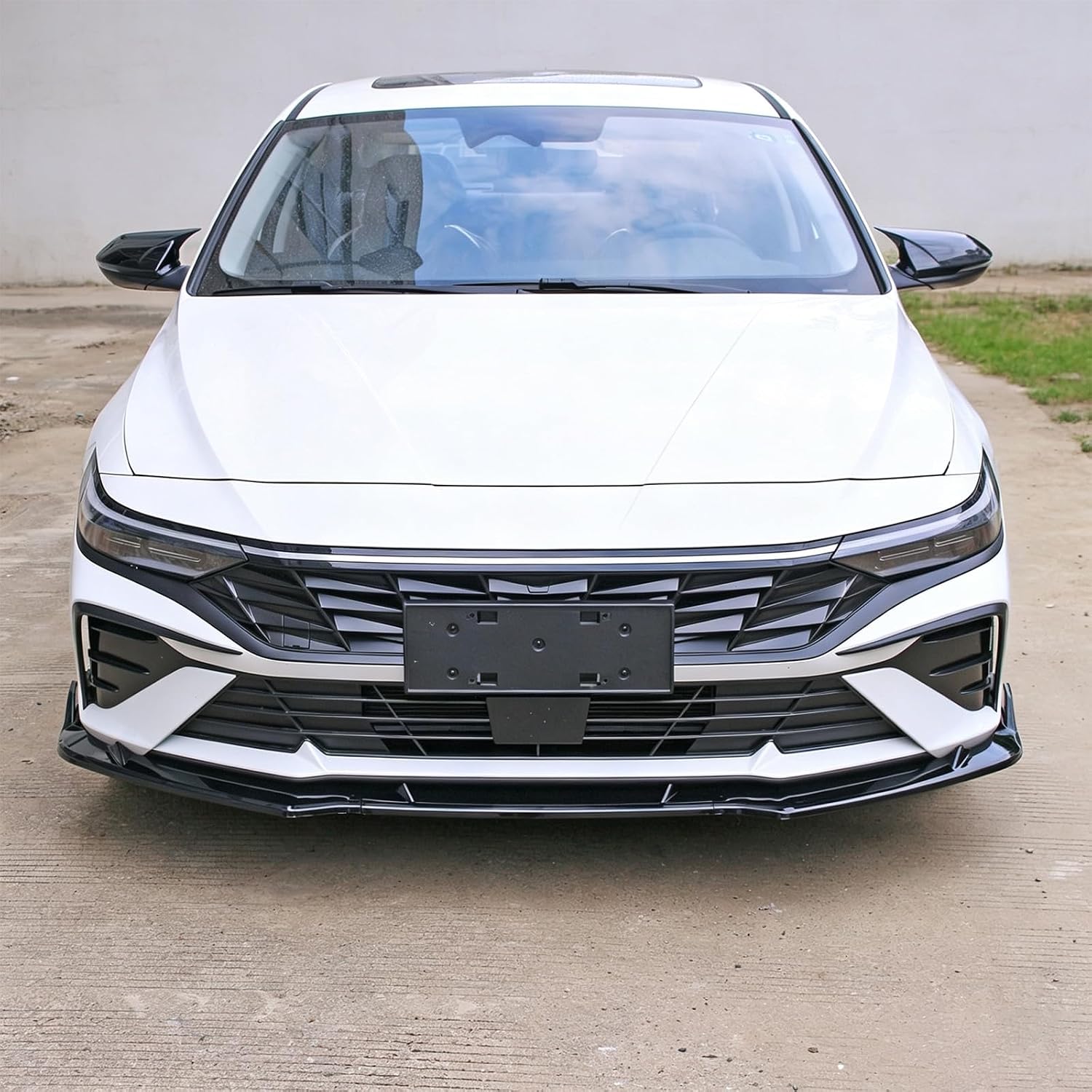 Front Bumper Lip Spoiler Splitter Body Kit Compatible with Hyundai Elantra SE/SEL/Limited/Hybrid 2024 2025 2026, Gloss Black, Not for N Line Models