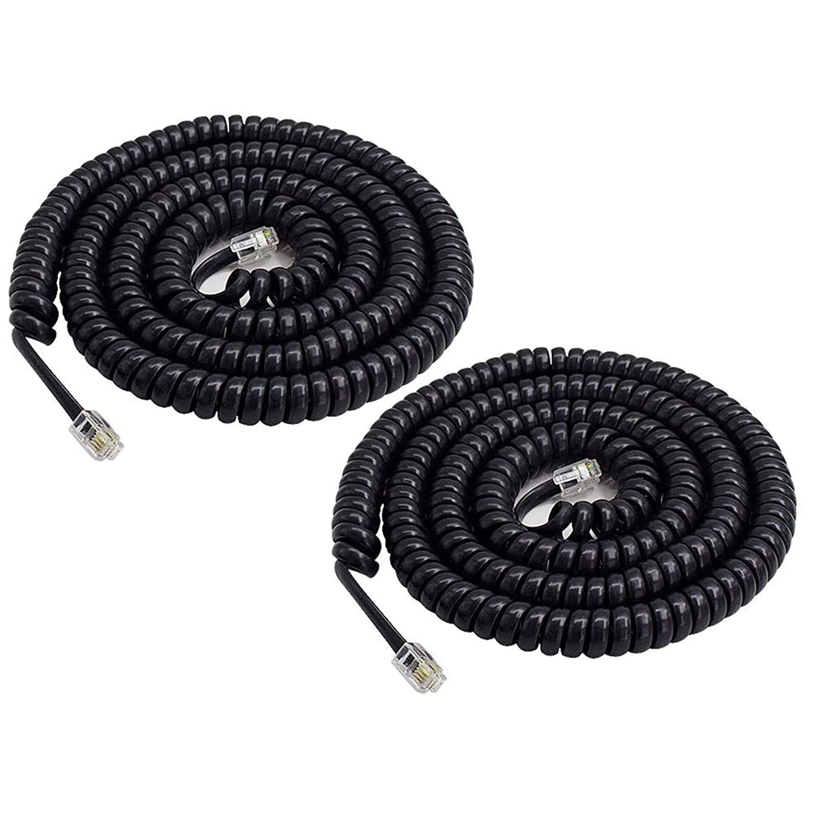 Telephone Cord, 25 Feet Uncoiled Phone Cord Works with All Corded Landline Phones Handset, Universally Compatible,for Use in Home or Office, Telephone Accessory