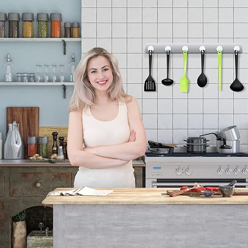 Vista 256 de NEOSMUK - Ganchos magnéticos de alta resistencia con imanes extrafuertes para colgar en refrigerador, crucero, cabinas o parrilla, color blanco