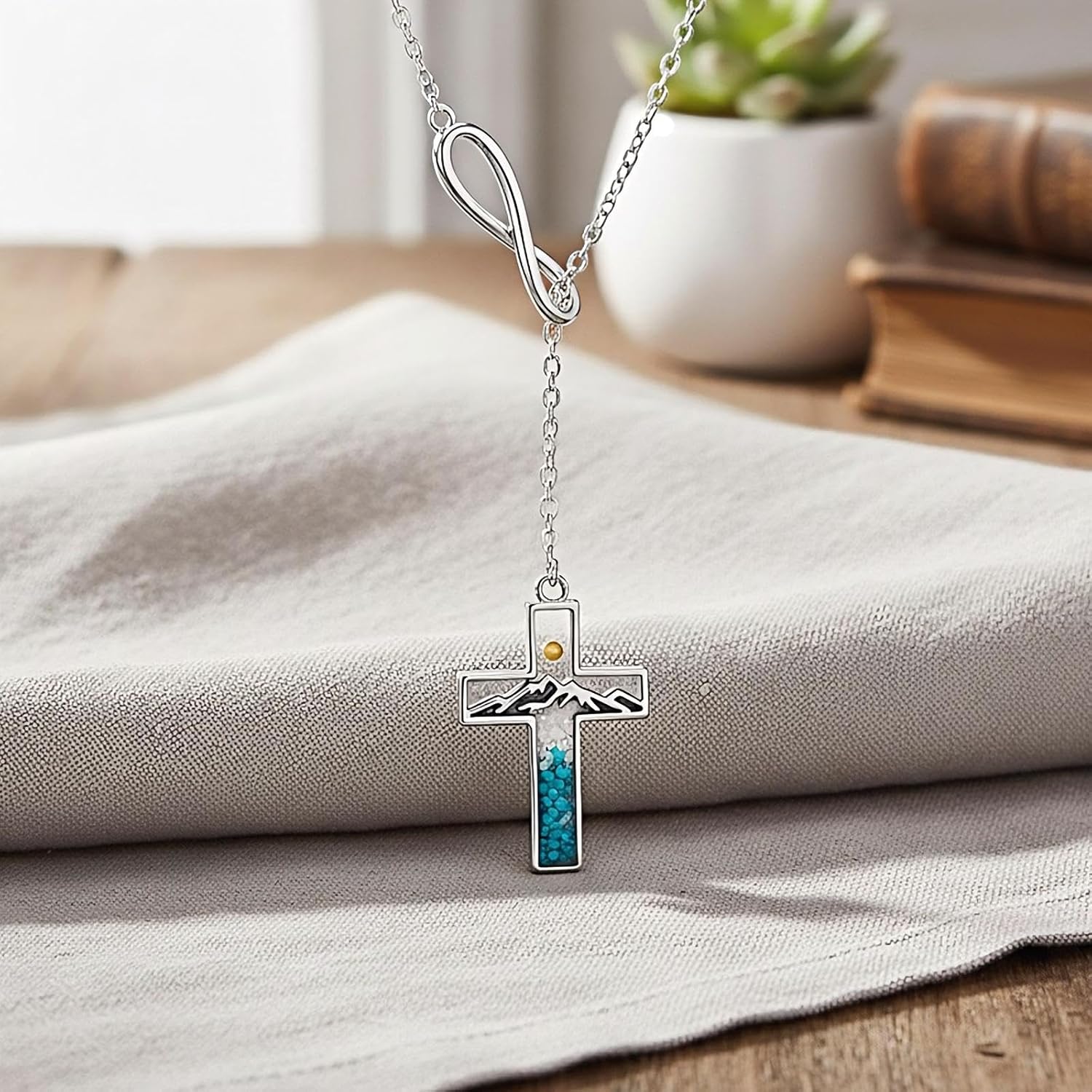 Mountain Necklace 925 Sterling Silver Mustard Seed Pendant Necklace Jewelry Gifts for Women Girls - Image 7