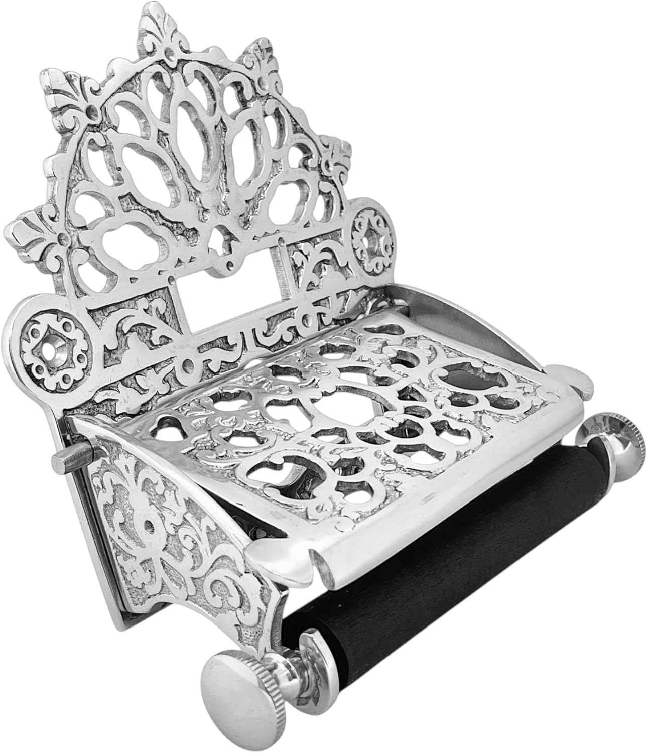 STYLENT Decor Antique Brass Victorian Toilet Paper Holder, Decorative Solid Vintage Golden Tissue Roll Holder Wall Mounted, Handmade Bathroom Accessories Heavy Duty Roll Holder | Chrome