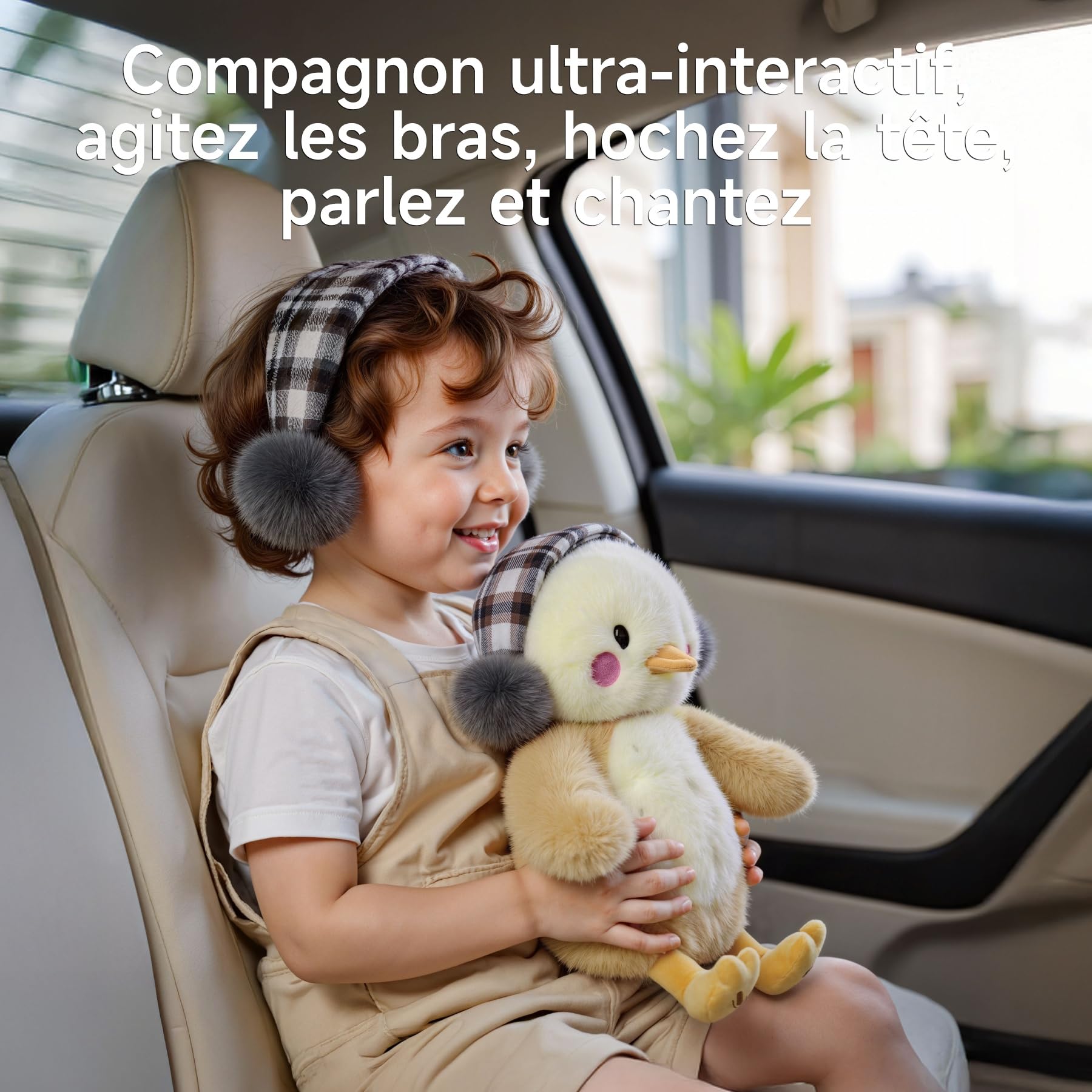 TUMAMA Kids Peluche Animal Qui Danse et Repete pour Bebe, Interactif Musical Jouet avec Enregistrement, Dansante Parlante Jouets Enfant, Peluches Poulet et Animaux Interactifs, Répéte Hug me, Kiss Me