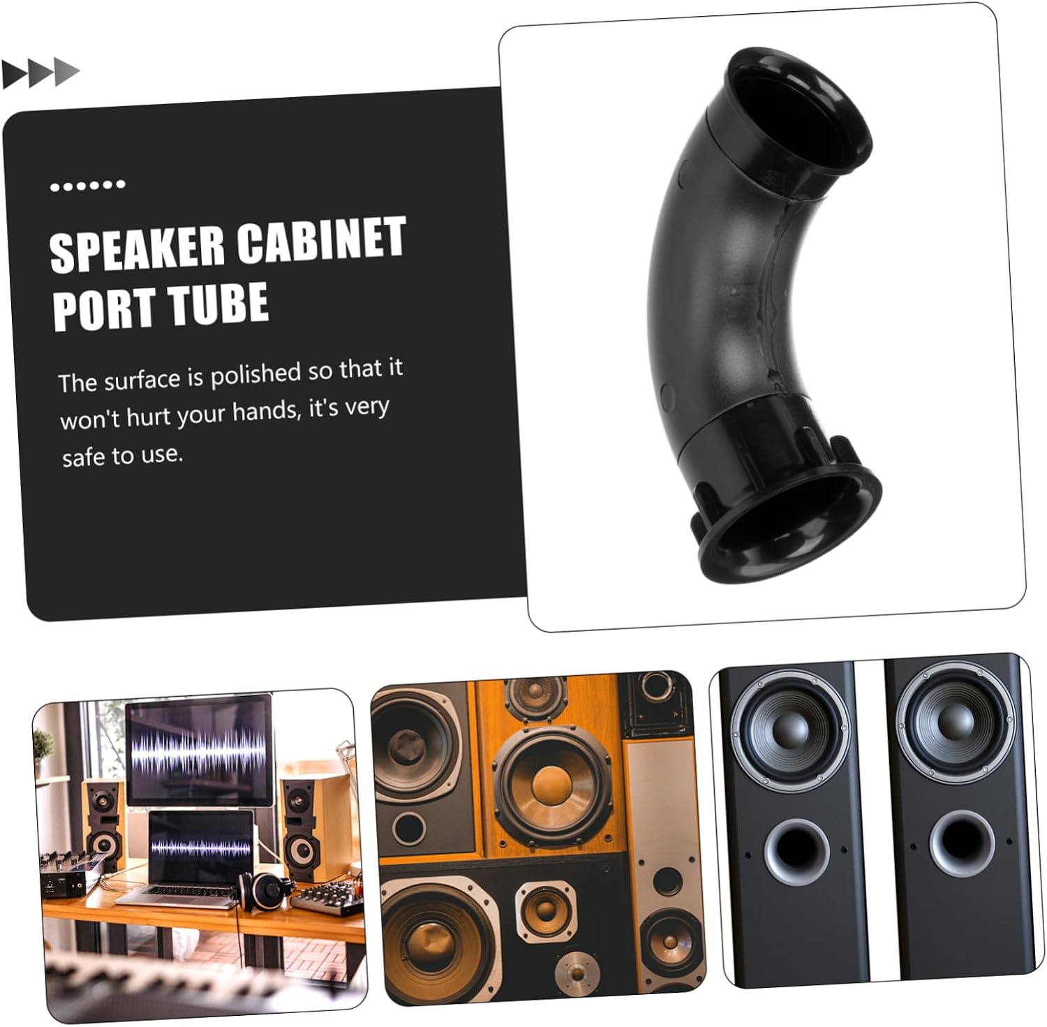 OSALADI 4pcs Speaker Port Tubes for Improved Bass Response Sound Port Outlet for Home Car and Bar Use Easy Installation Design Dimensions