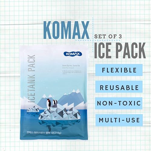 Miniatura 5 de Komax Bolsas de hielo para bolsas de almuerzo  Juego de hielo de gel duradero y delgado  Paquetes de hielo reutilizables para enfriador, lonchera y