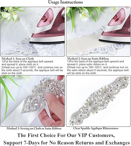 Miniatura 7 de Pardecor Rhinestone Applique Wedding Bridal Sash Belt For Party Dress Crystal Beaded Women's sash for Bridesmaid Gowns(2025)