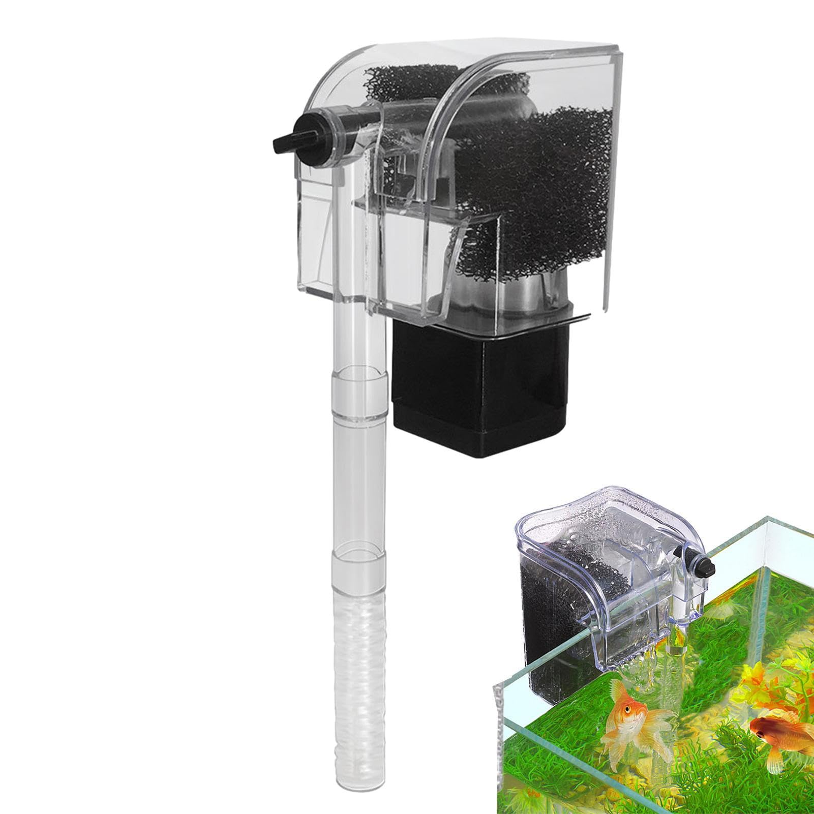 Acuario, Filtro pequeño 3 en 1 para pecera, Acuario pequeño, Tanque Tortuga pez Betta Ultra silencioso, Filtro Colgante para Acuario y pecera