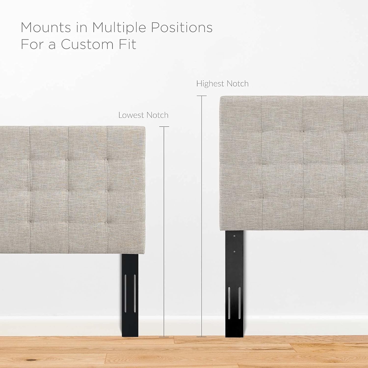 Modway Paisley Upholstered Tufted Linen Fabric King and California King Headboard Size in Beige