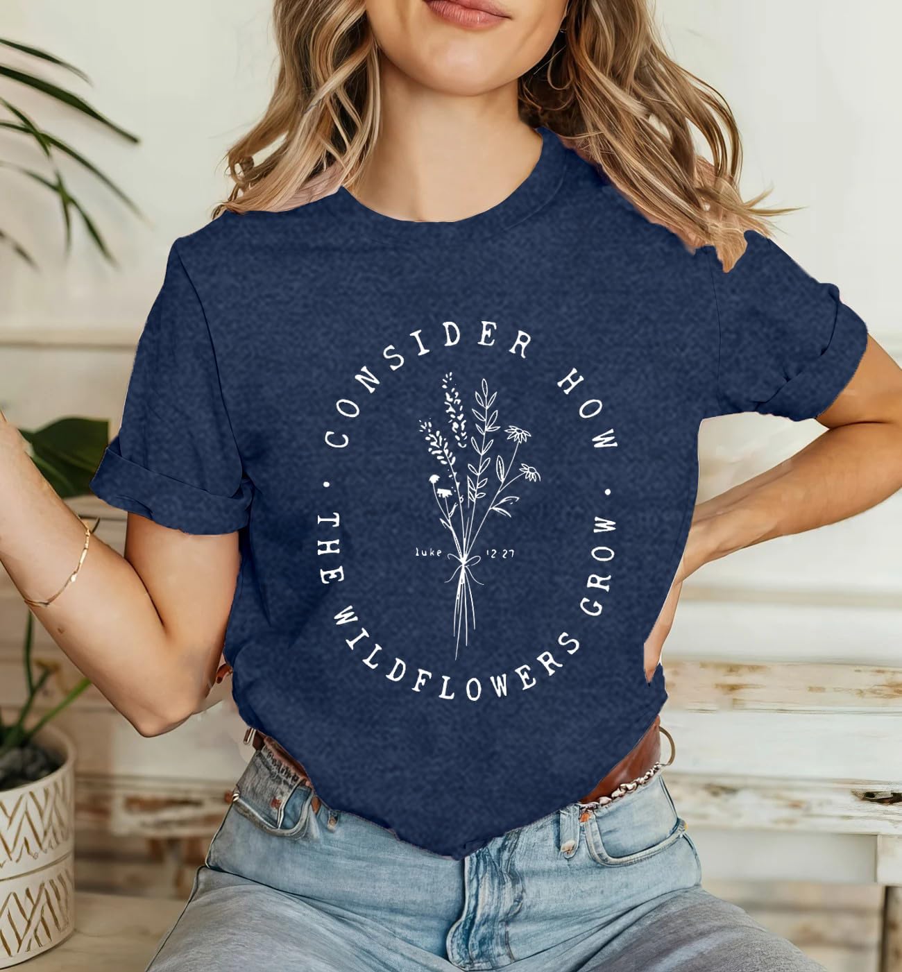 Christian Shirt for Women Bible Verse T-Shirts Faith Blessed Inspirational Shirts - Image 3