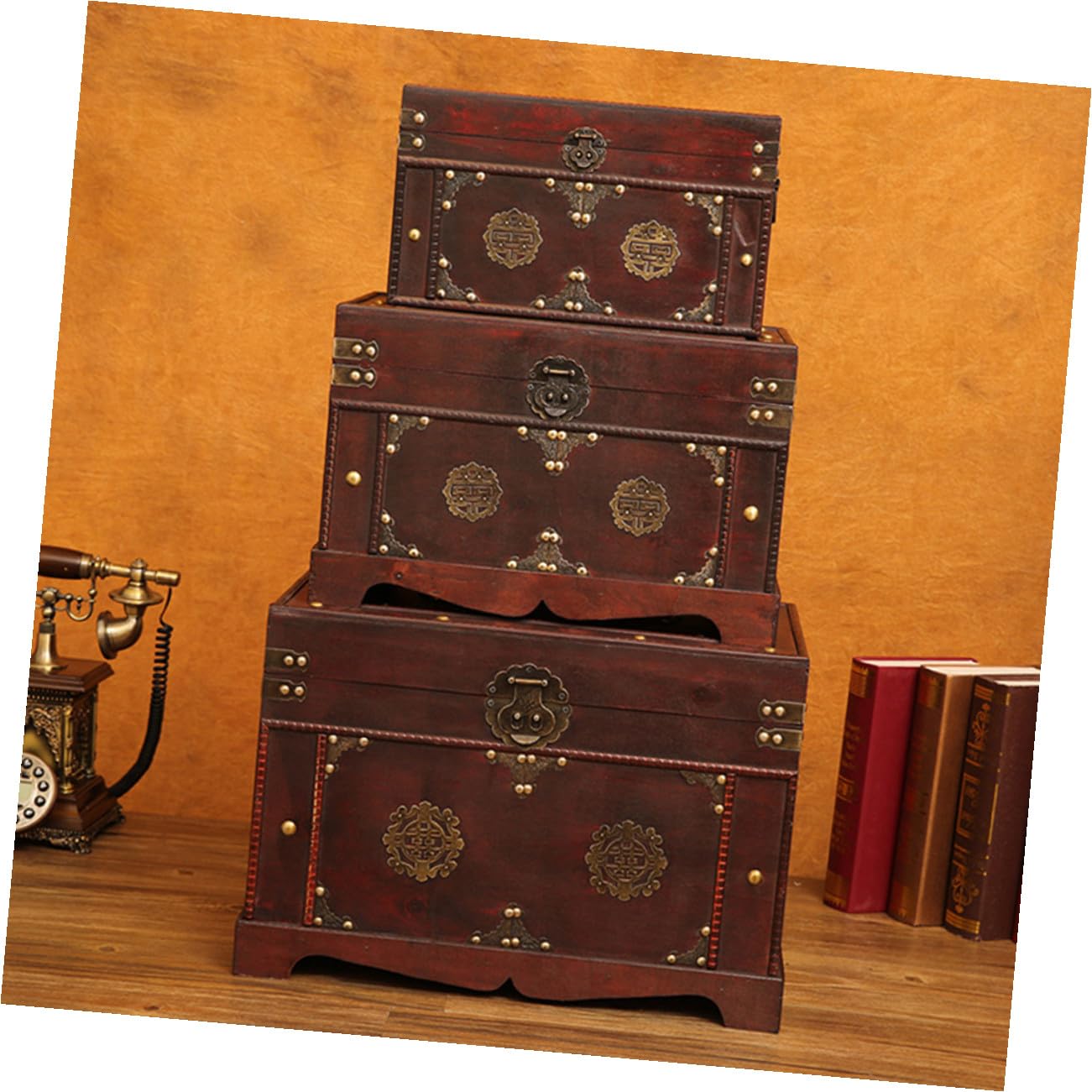 Kichvoe Vintage Aufbewahrungsbox Braun mit Platz Sparender Funktion und Rustikalem Design für Zuhause und Bastelbedarf als Dekorative Retro Schatzorganizer