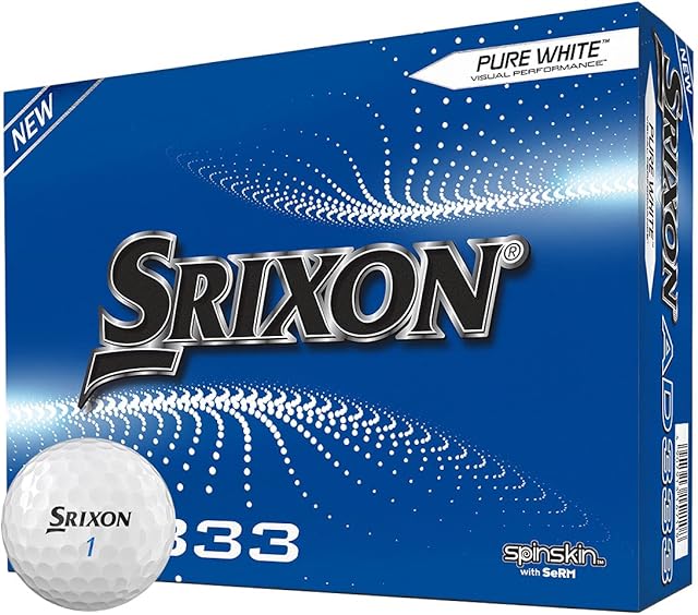 Srixon AD333 Golf Ball, Men, White, 12 Balls