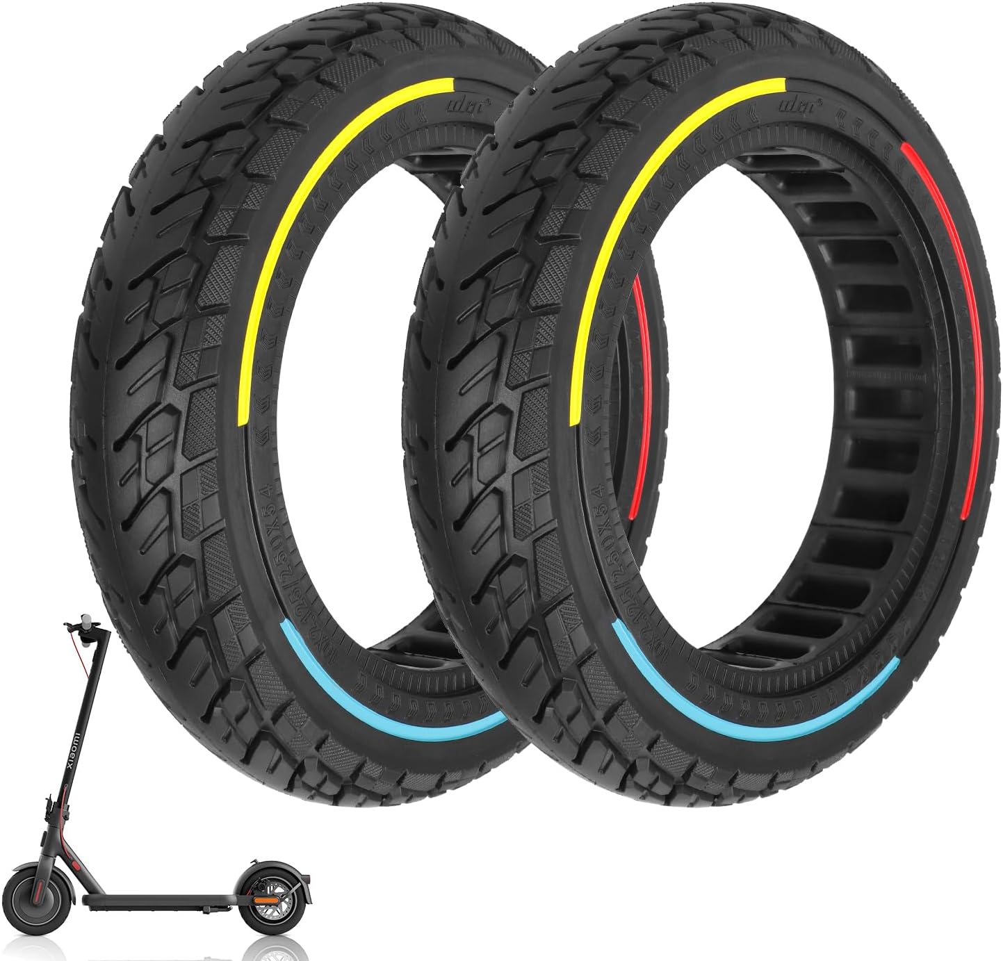 ulip 10x2.125 Solid Scooter Tire Front and Rear Wheels Replacement for Segway Ninebot F20 F25 F30 F40 Xiaomi 4 Scooter for 250x54 off-road solid tire 10 * 2.125-6.6 55/80-6.6 Tire Scooter (2PCS)