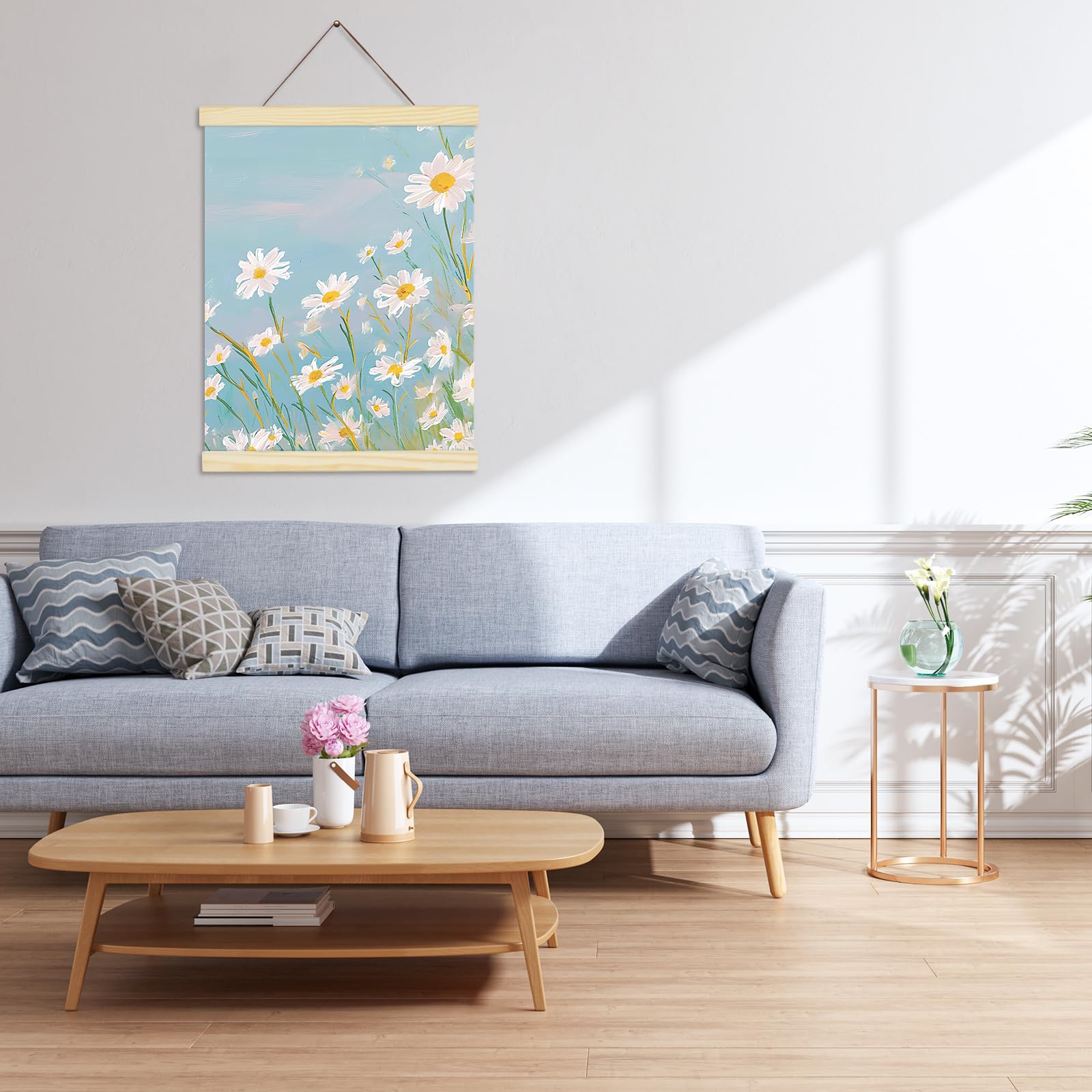 AiQInu A3 Marcos de Fotos Magnética 31CM Colgador para Carteles Póster Madera de Pino
