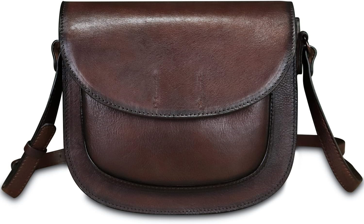 Genuine Leather Satchel for Women Vintage Purse Handmade Handbag Retro Designer Crossbody Bag
