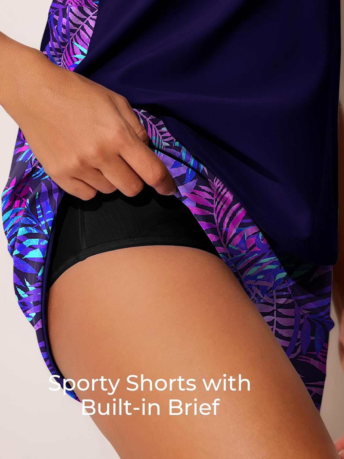 Summer Mae Blouson Tankini Swimsuits for Women 2026 Tummy Control Two Piece Bathing Suits with Sporty Pockets Swim Shorts - Image 5