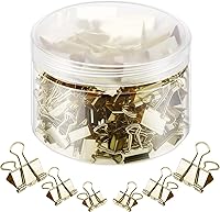 Vista 8 de TecUnite 150 clips para carpetas de varios tamaños, clips de papel negro, clips grandes, medianos y pequeños, suministros de oficina