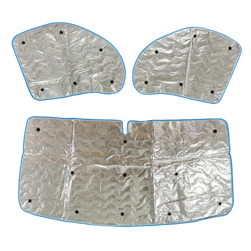 Store Thermique Universel pour Camping-Car, camionnette, Pare-Brise et 2 fenêtres latérales, Protection Contre Les UV, Protection Thermique pour l'hiver