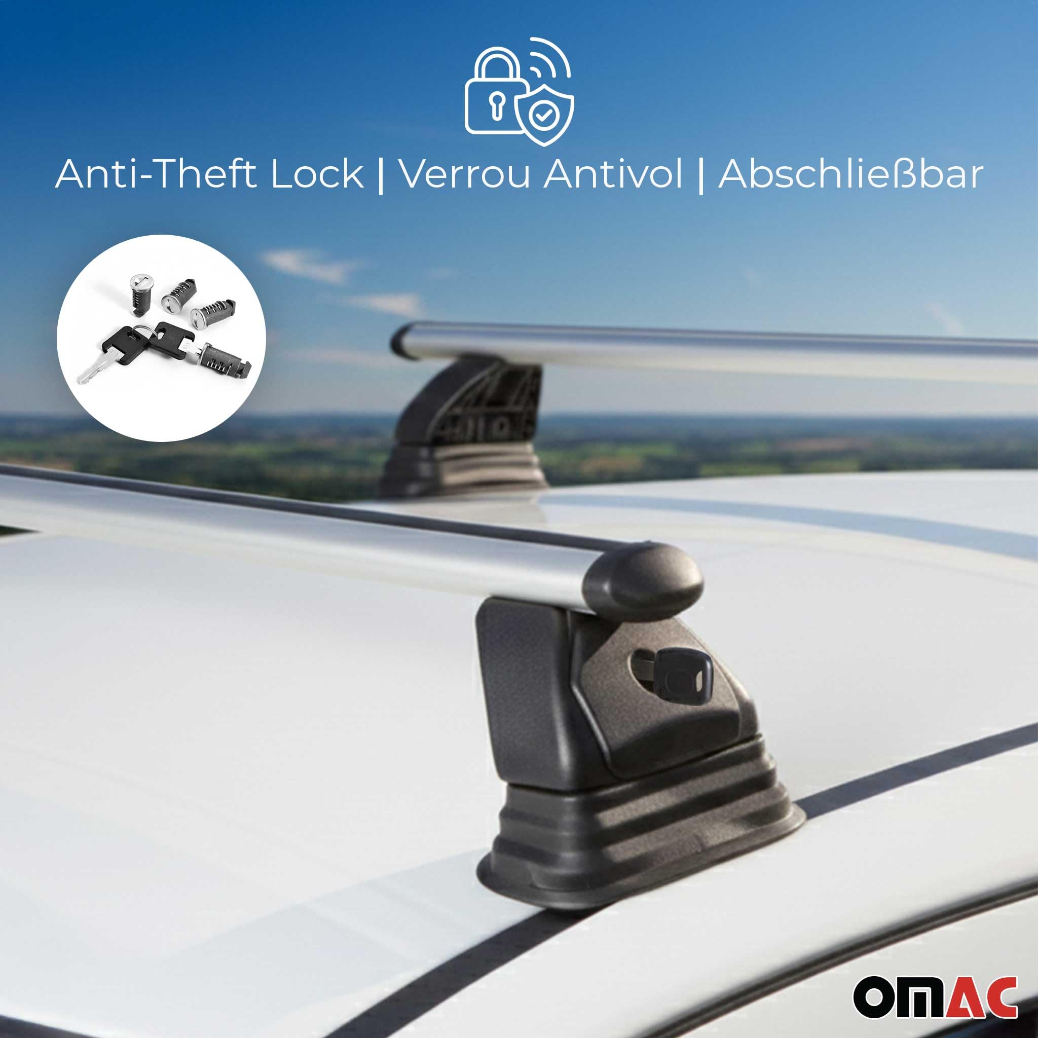OMAC Barre Portatutto Trasversali in Alluminio per FIAT Panda III 2012-2026 – TÜV/DIN 75302