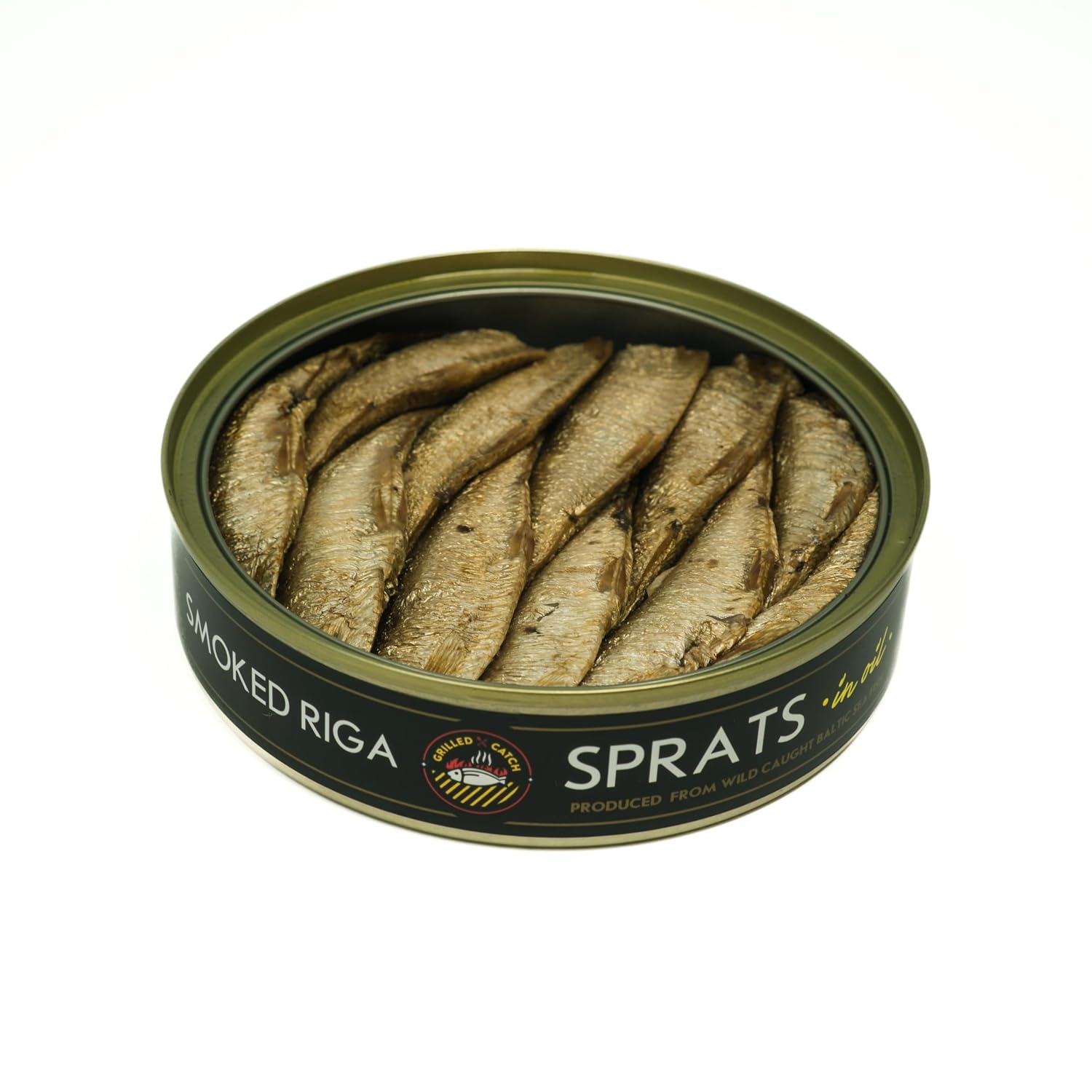 Smoked Riga Sprats in Oil 5.6 Oz. Tin Pack of 12
