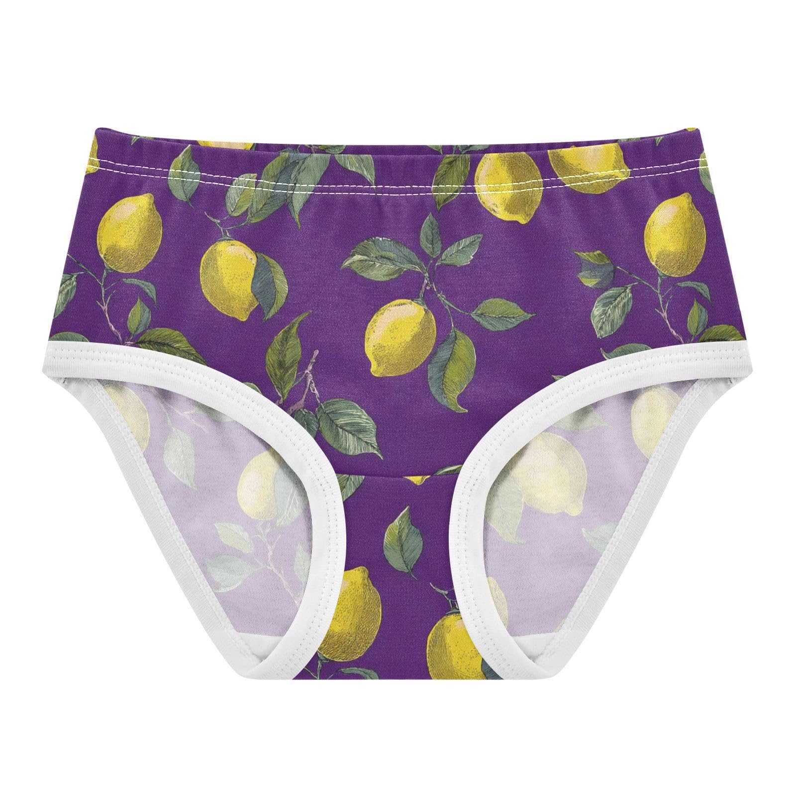 Wusikd Lemon Purple Girls Underwear Cotton Girls Briefs Soft Toddler Underwear 2T