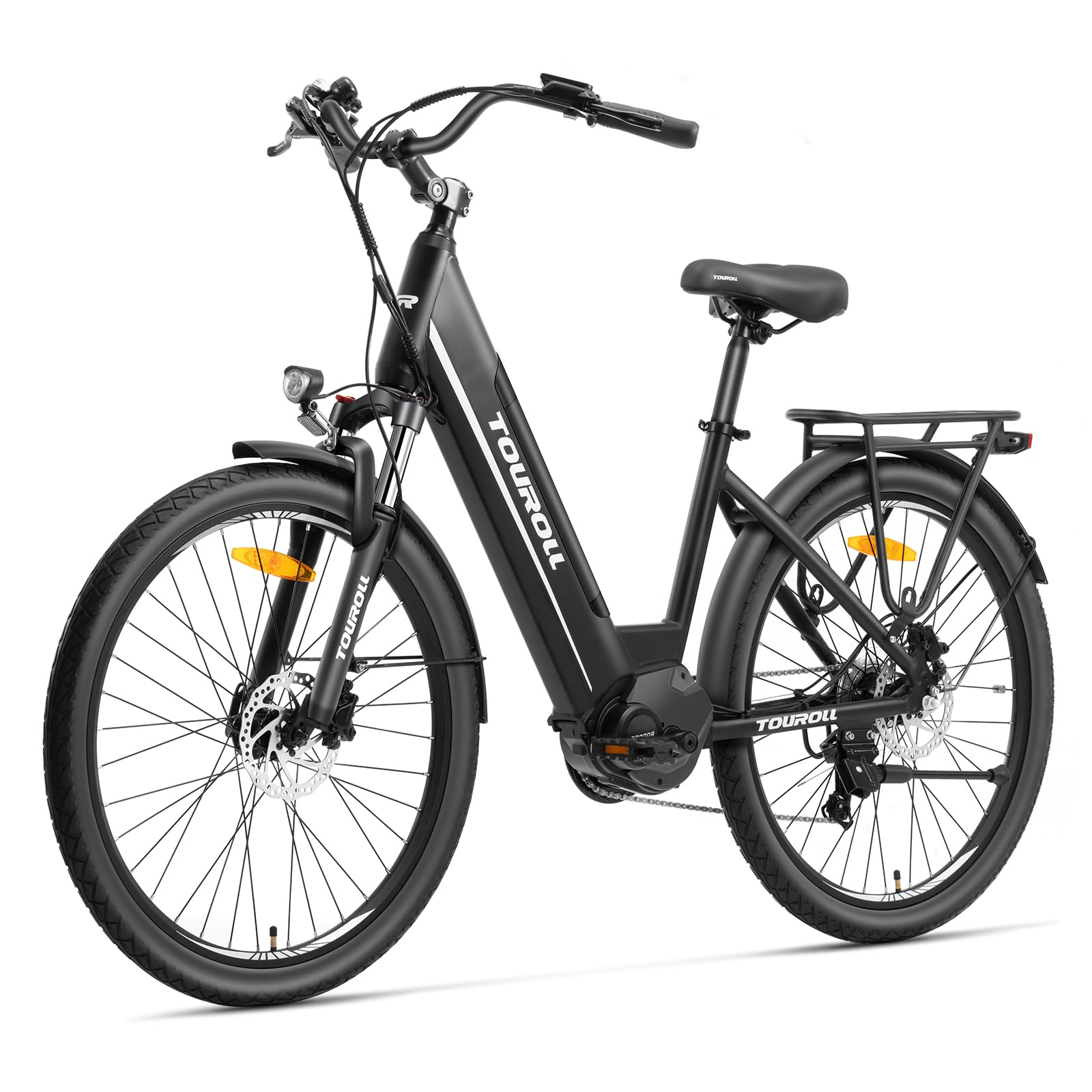 Bicicletta Elettrica Touroll B2 Ricondizionata - 26 Pollici, Motore 250W, Batteria 36V, Autonomia 100km, Verde