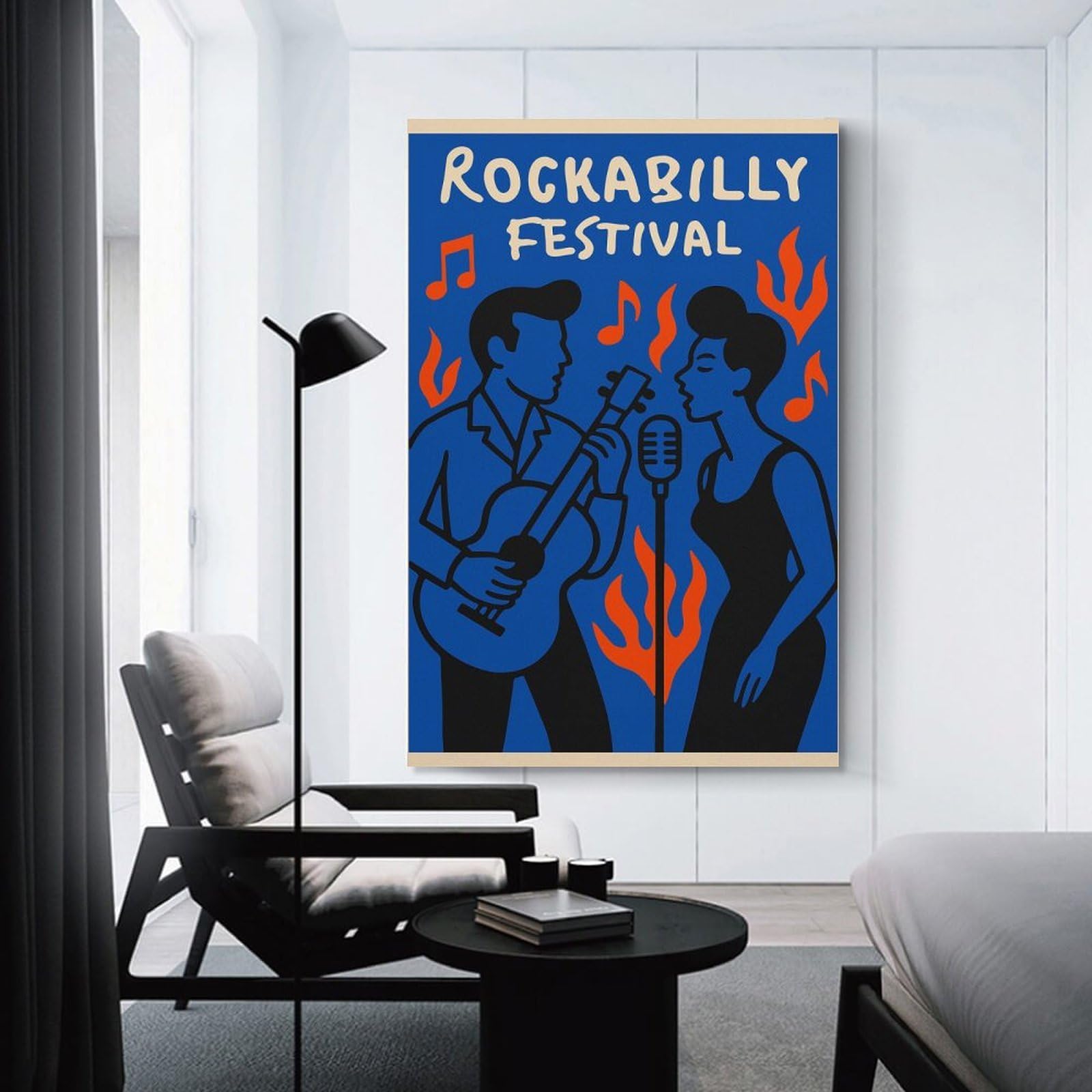 Junmoney Rockabilly Festival Canvas Wall Decor 20x30inch(50x75cm), for Entrance Walls, Hall Decor Or Foyers, Wall Decor to Refresh Empty Corners