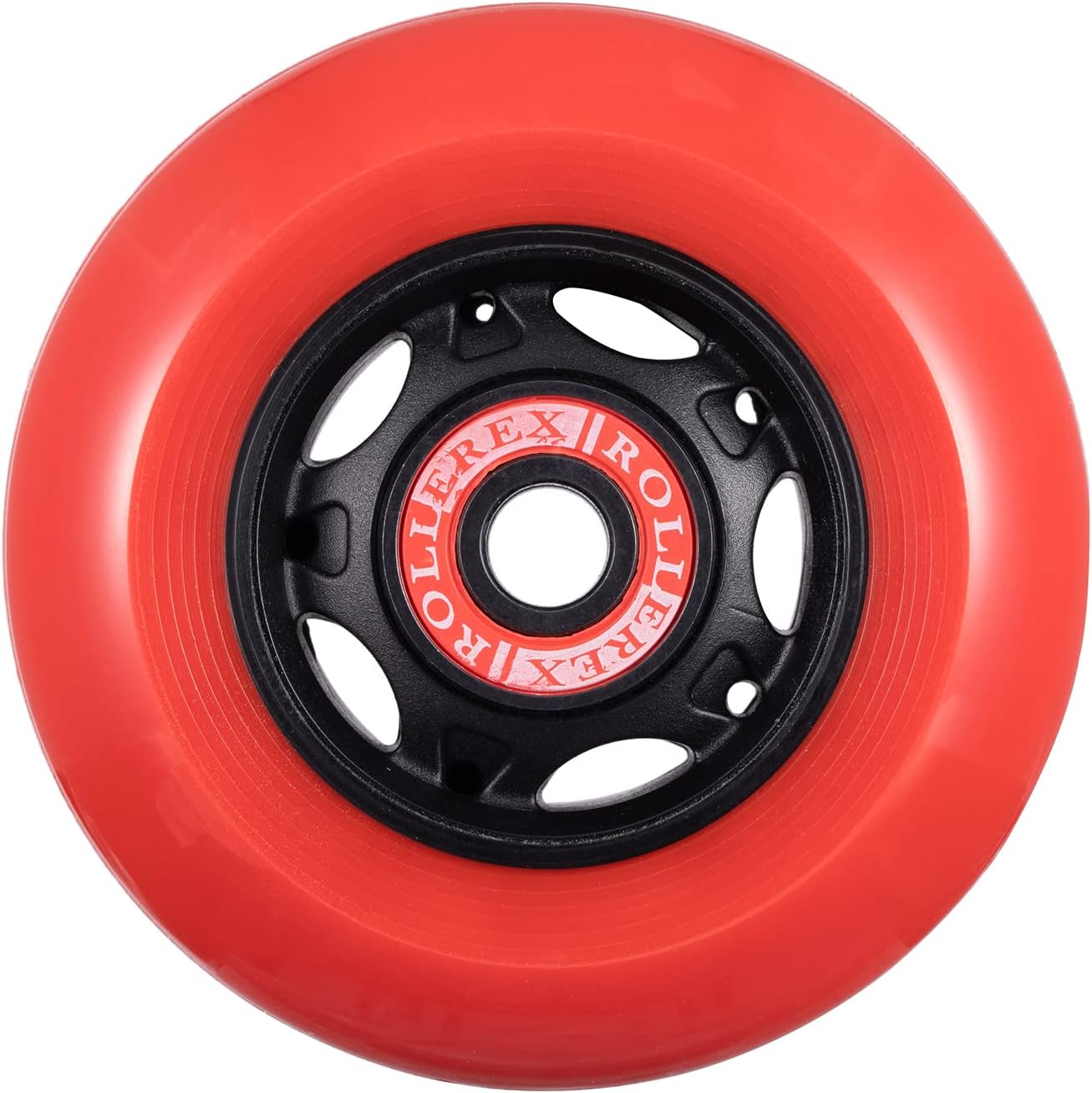 Rollerex VXT500 Inline Skate Wheels – 4-Pack (Optional Bearings, Spacers and Washers) - Durable Replacement Roller Blade Wheels for Indoor & Outdoor Skating (72mm, Rocket Red)