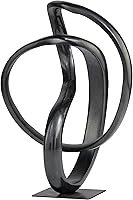 Deco 79 Dark Gray Aluminum Abstract Metal Sculpture Statue - Modern Contemporary Home Decor Figurine 8x7x11 Inches