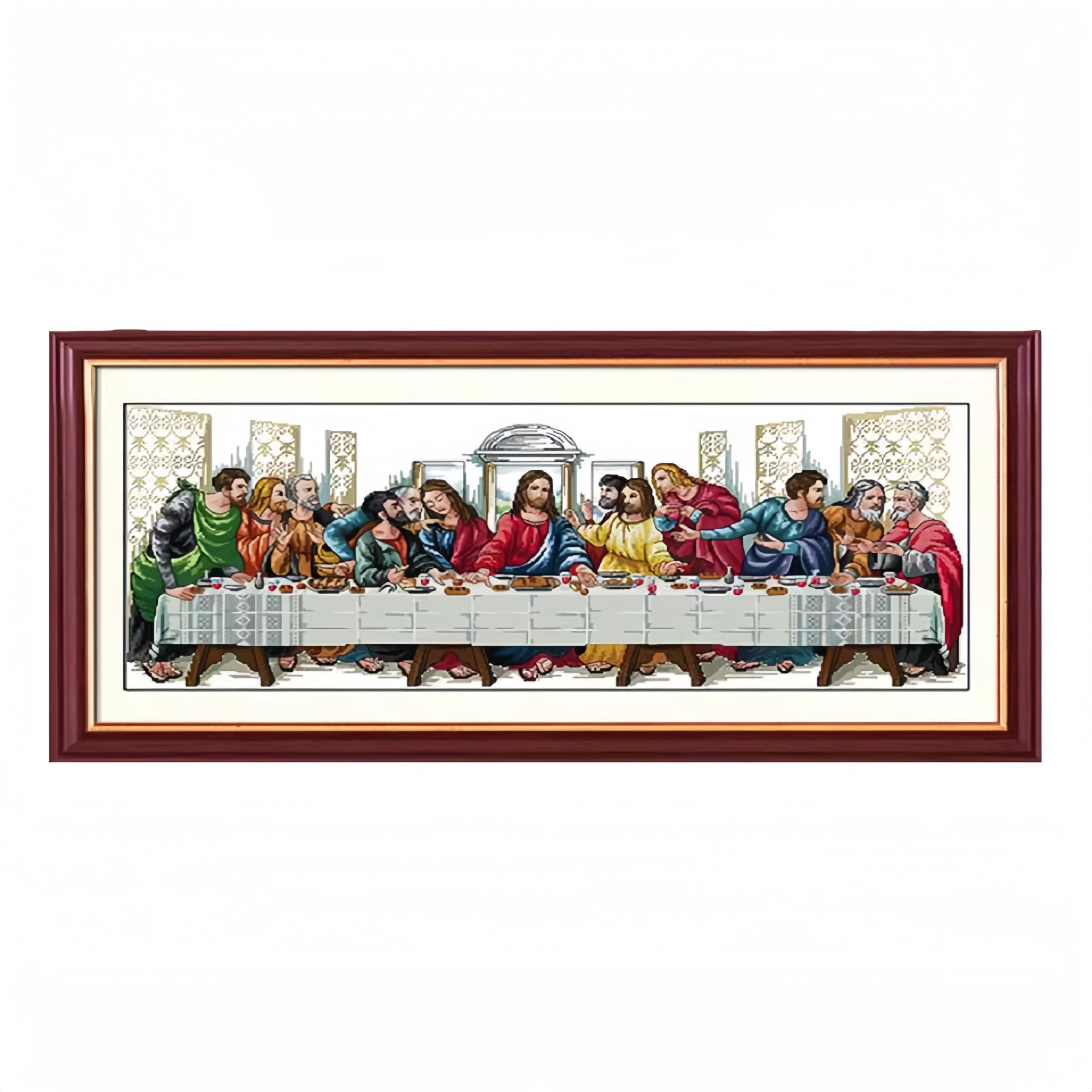 Proumhang Cross Stitch Kits DIY Handmade Needlework 39.8" x 18.9": The Last Supper
