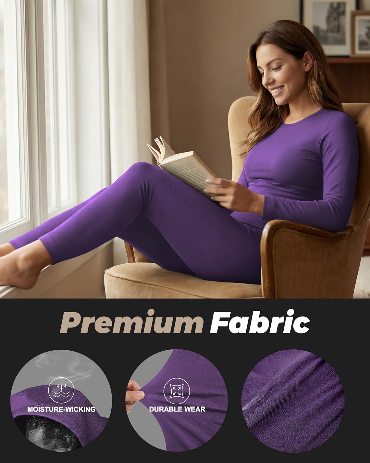 WEERTI Thermal Underwear for Women Long Johns with Fleece Lined Base Layer Women Cold Weather Top Bottom - Image 5