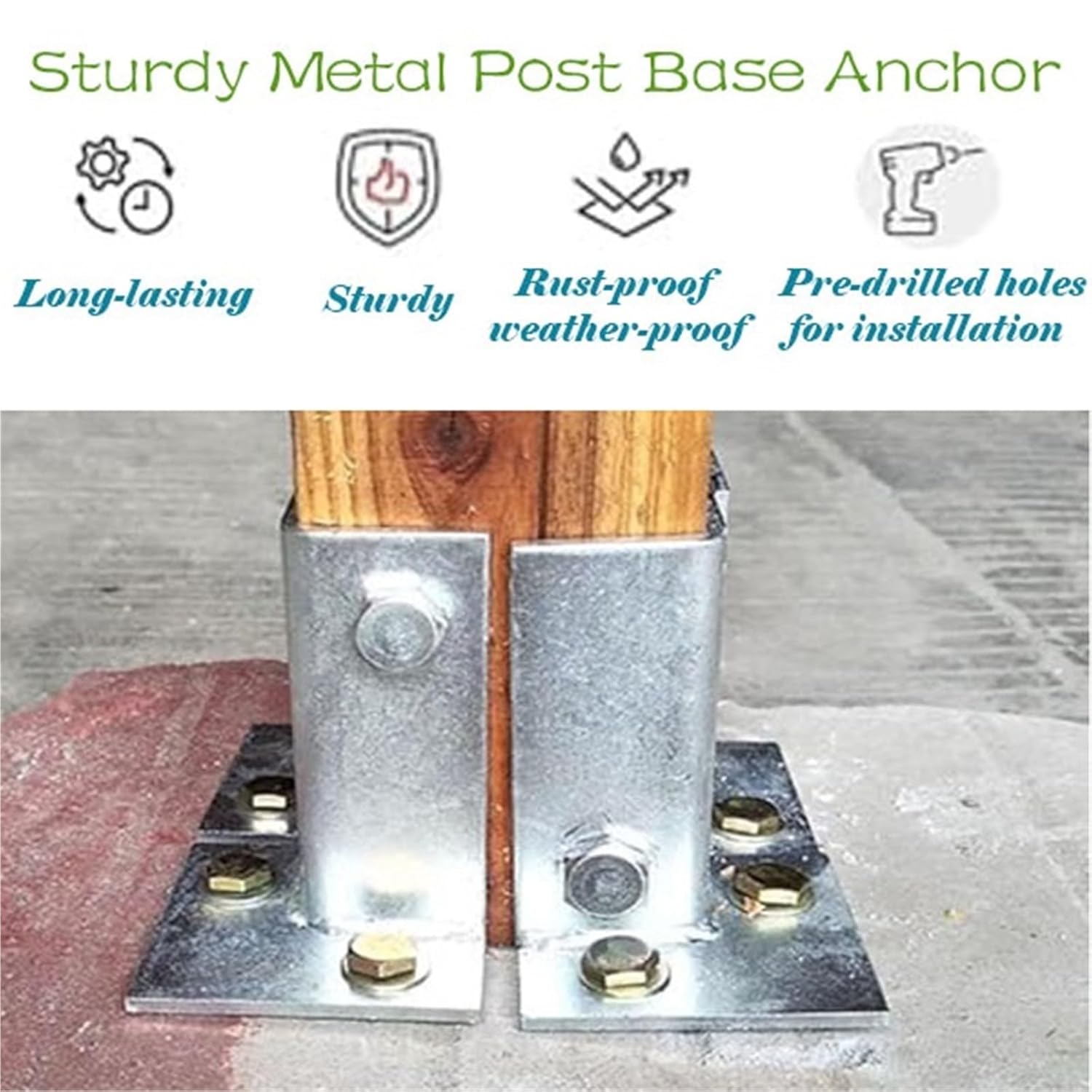 Heavy Solid Screw Post Base Bracket, Post Base Metal Concrete Brackets for Decking/Fencing/Pergola/Railing/Mailbox Mount, Pavilion Base Bracket Fit 1.5x1.5 2x2 2x4 4x4(18 pcs)