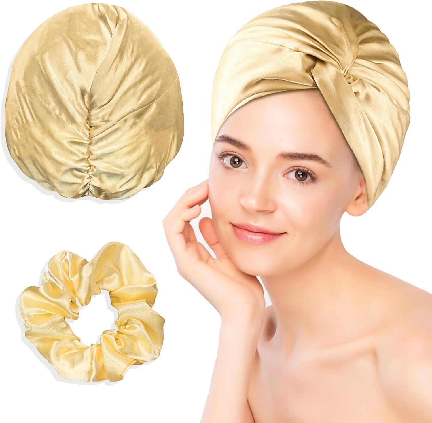 Chloven 100% Mulberry Silk Bonnet for Sleeping Women - Silk Cap for Night, Adjustable Hair Wrap for Curly Short Long Hair