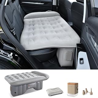 Coverado Colchón de Aire para Coche Asientos Traseros, Portable inalámbrico Cama Inflable del automóvil con Bomba de Aire incorporada, Universal Cama Hinchable para la mayoría de los SUV de Coches