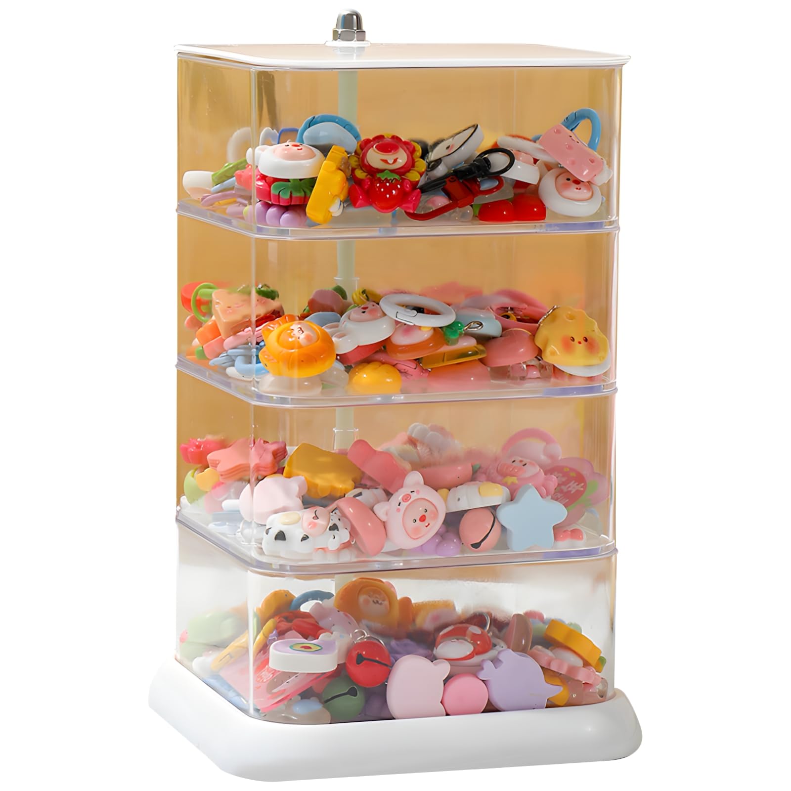 Organiseur bijoux rotatif acrylique 4 couches support bandeau cheveux