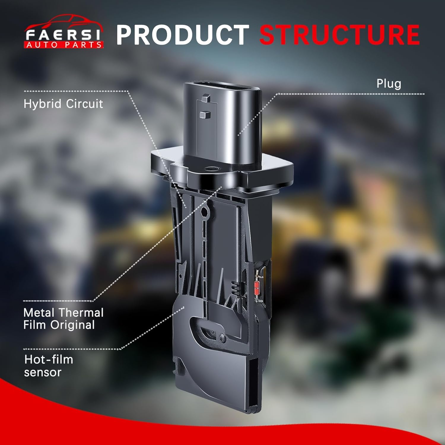 FAERSI Mass Air Flow Sensor Meter MAF 22680-1MG0A MAF0102 Compatible with 2013-2015 Nissan Sentra Altima Pathfinder 2012-2016 Infiniti M35h Q50 Q70 QX60 1.8L 2.5L 3.5L 5.6L I4 V6 V8