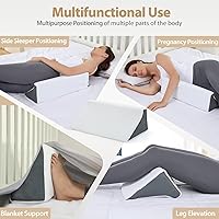 Vista 4 de Almohada de Cuña para Dormir, Posicionadores de Cuerpo para Dormir de Lado para el Dolor de Espalda, Prevención de Llagas, Después de la Cirugía