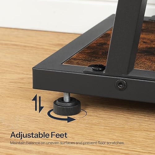 Miniatura 8 de HOOBRO BF66XG01 - Mesa consola estrecha de 29.5 pulgadas con almacenamiento, mesa de sofá de 2 niveles detrás del sofá, estilo moderno, para sala de