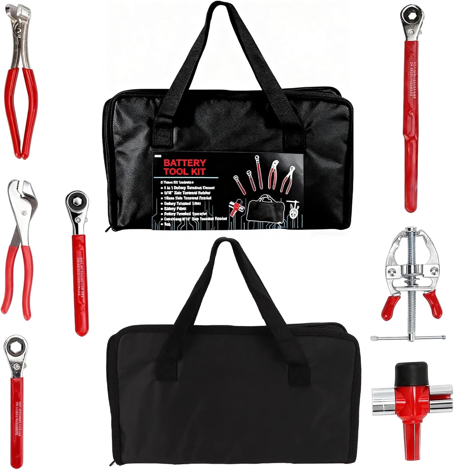 2025 NEW 8PCS Battery Service Kit, CR-V Battery Maintenance Kit, Battery Tools,Battery Terminal Cleaner, Car Battery Cleaner Kit, Tools Suitable for Car Repair and Battery Maintenance