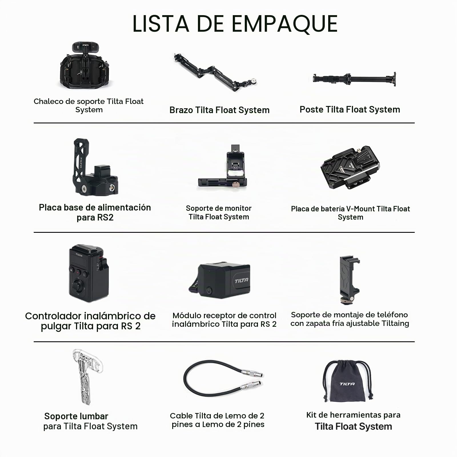 Tilta Float Sistema de Soporte de cardán de Mano Flotante Compatible con dji RS 2/RS 3 Pro Gimbal - Placa de batería de Montaje en V (batería no incluida) GSS-T01-V