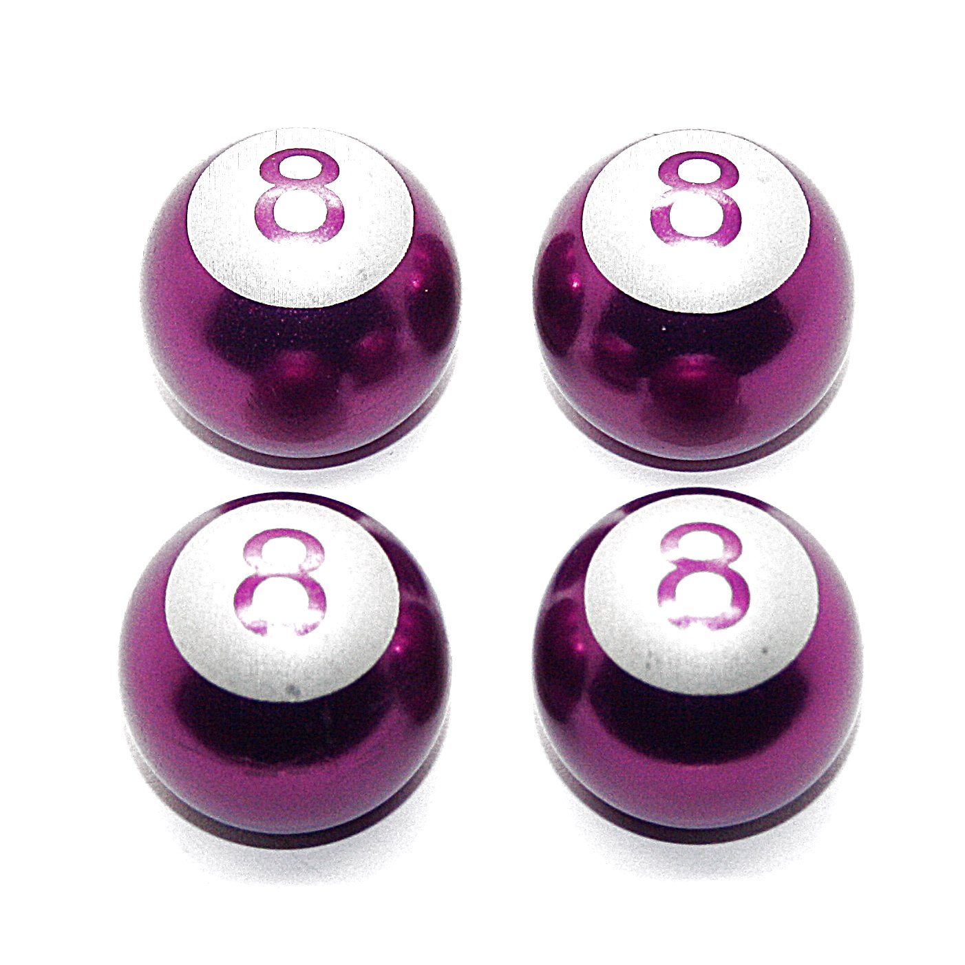 Lot De 4 Bouchons De Valve LED-Mafia - Design Boule De Billard - 18 Mm - Noir - Pour Voiture Moto Vélo
