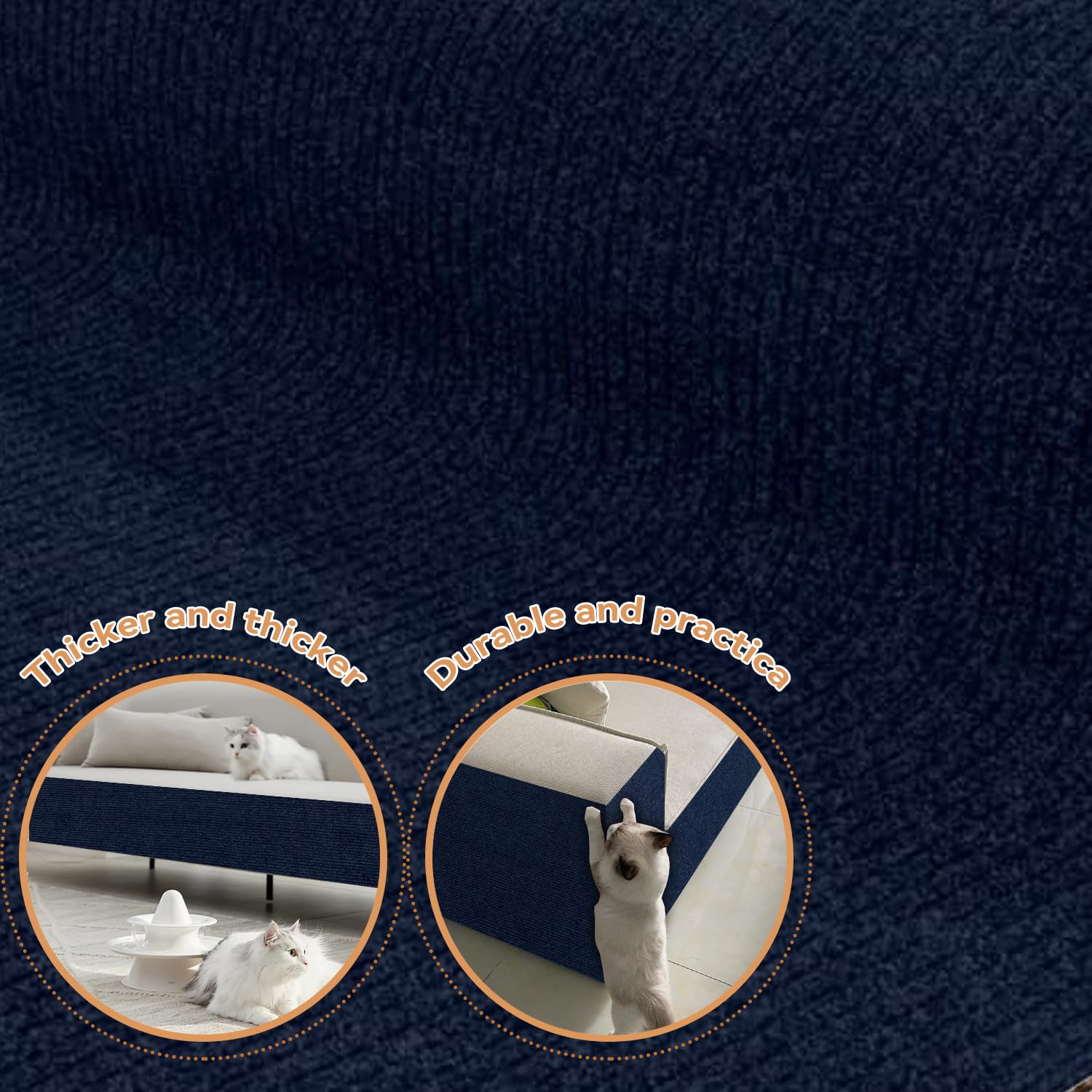 Protezione Divano Graffi Gatto, Tappeto Tiragraffi per Gatti Autoadesivo 100x30cm, Riutilizzabile e Tagliabile, Ideale per Divani, Mobili e Pareti, Tiragraffi divano, Sisal e Moquette (blu)
