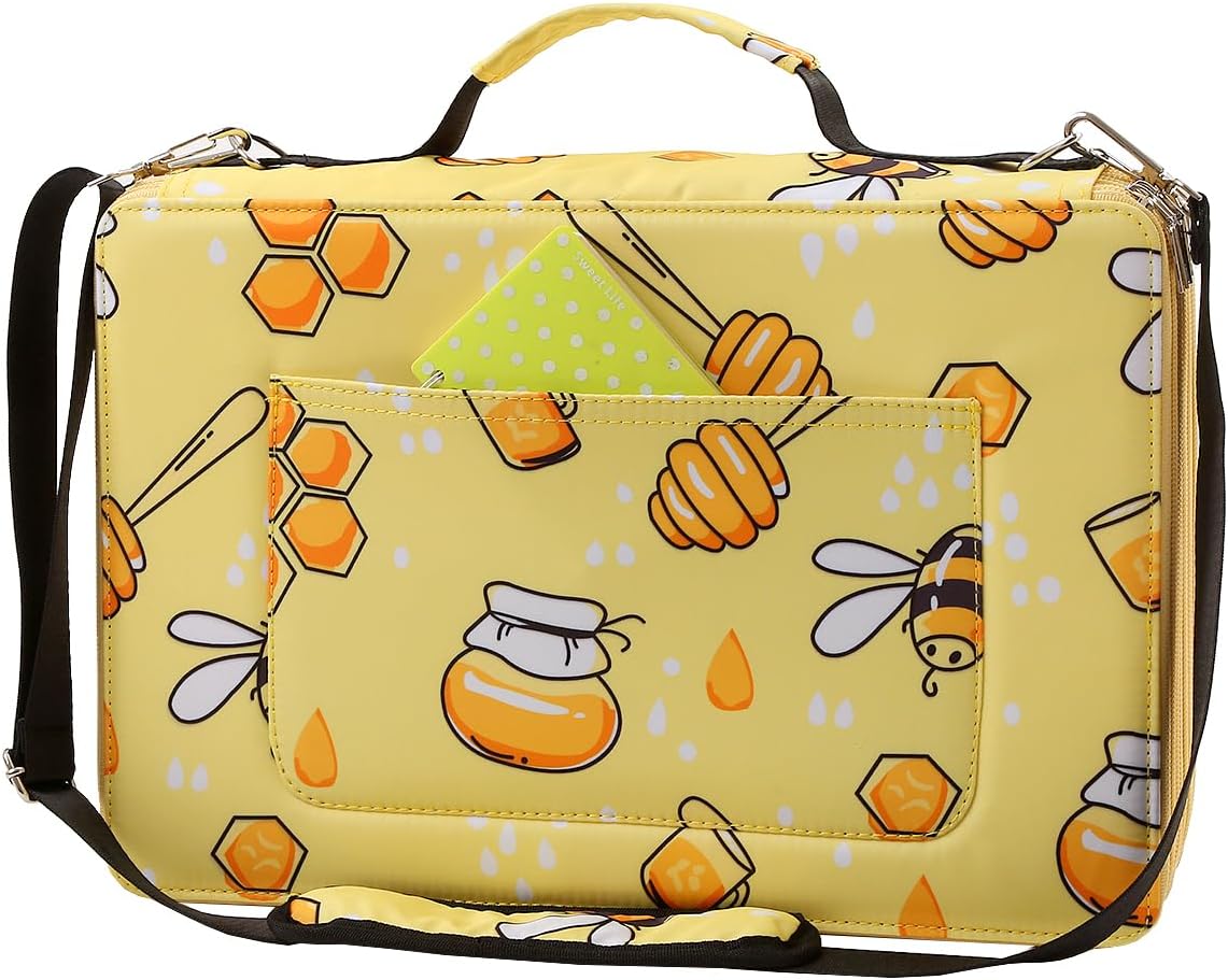 Lbxgap Colored Pencil Case - 600 Slots Pencil Holder with Zipper Closure Twill Fabric Large Capacity Pencil Case for Watercolor Pens or Markers, Pencil Organizer for Artist (Yellow)