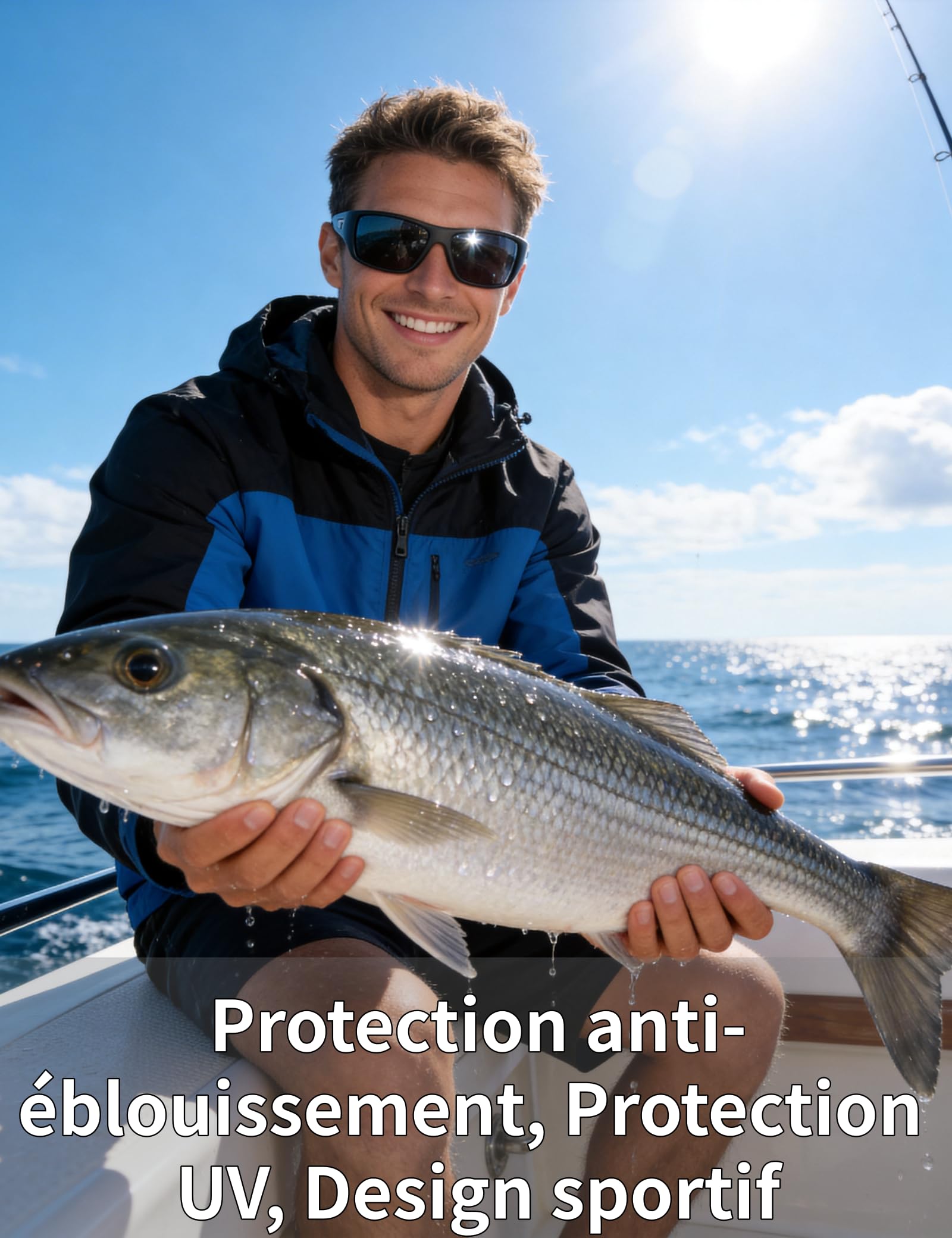 PUKCLAR Lunettes de soleil Homme Polarisées avec Protection UV400 et Monture TR90 Ultralégère offrant une Vision HD Anti-Reflets pour la Conduite et les Sports de Plein Air