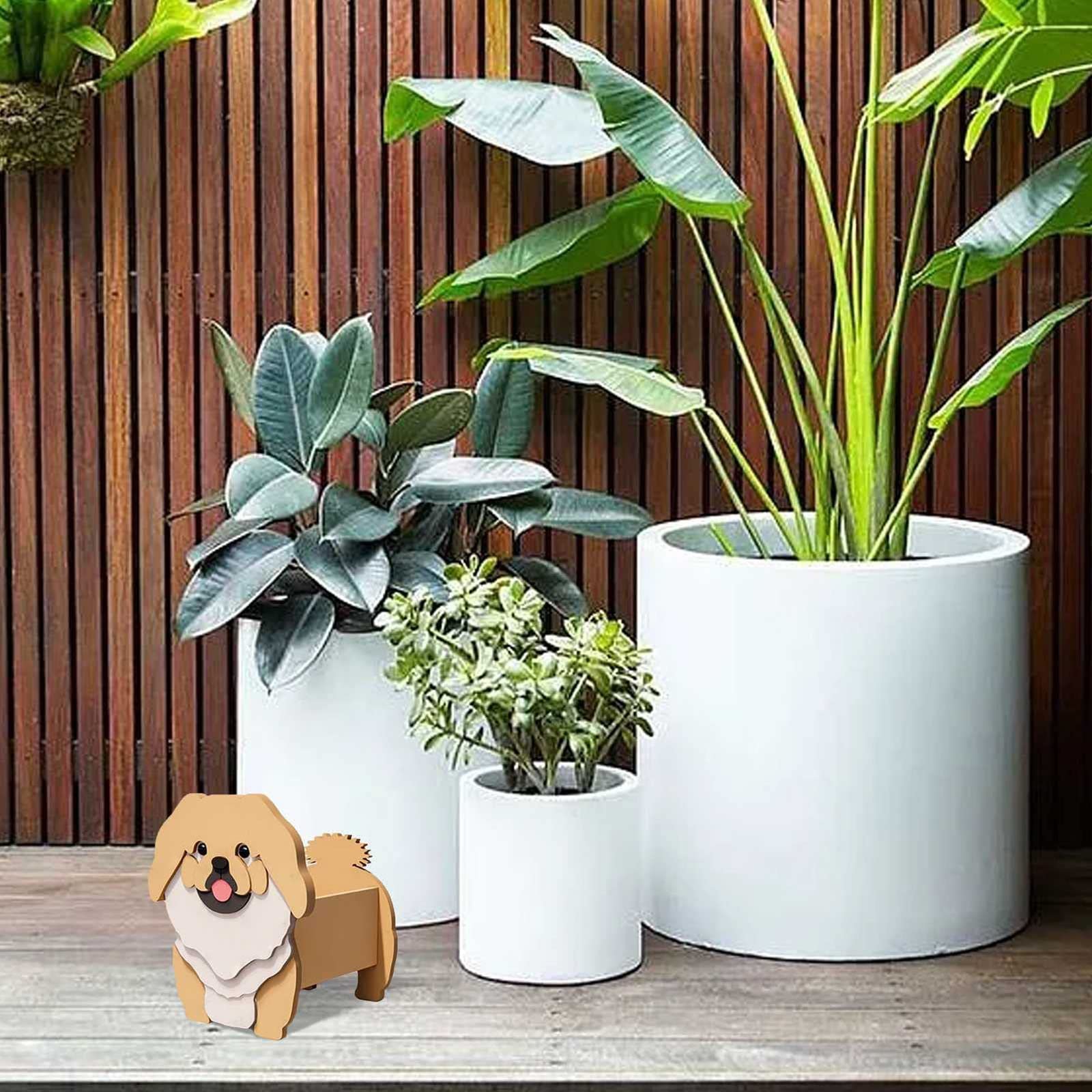 NOALED Vaso per fioriere per Cani Carlino, Simpatico Vaso da Fiori per Cuccioli per la Decorazione