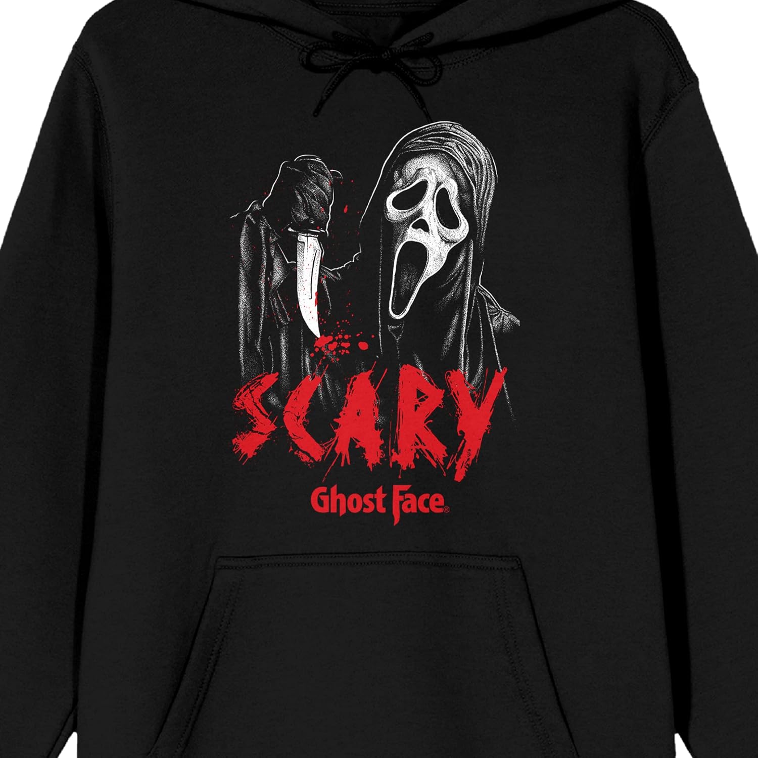 Bioworld Ghostface Scary Long Sleeve Men's Black Hooded Sweatshirt - Image 2
