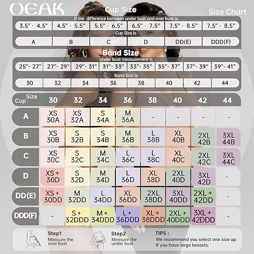 OEAK Womens Deep V Bras Wireless Comfortable Supportive Seamless Bra