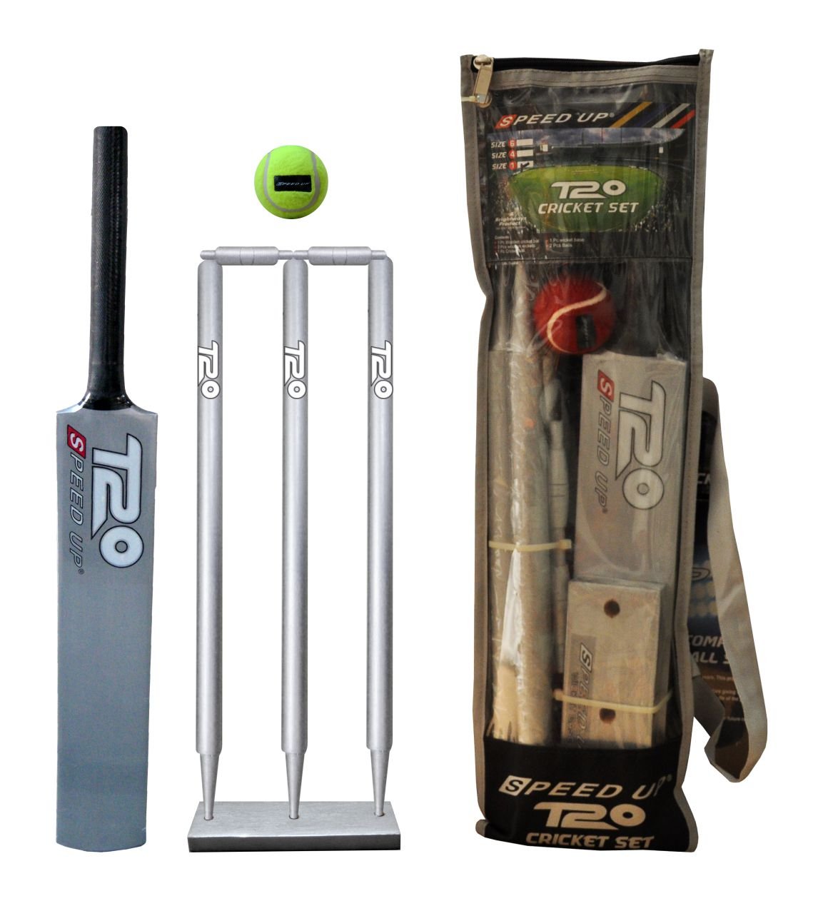 Speed Up 1691-1-Sl-T20 Combo Cricket Kit (Silver)-image-27