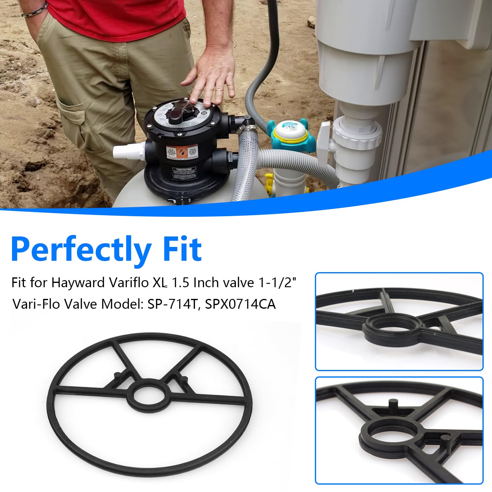 SP0714T Variflo XL Valve Gasket Rebuild Kit, For Hayward Variflo XL Valve 11/2