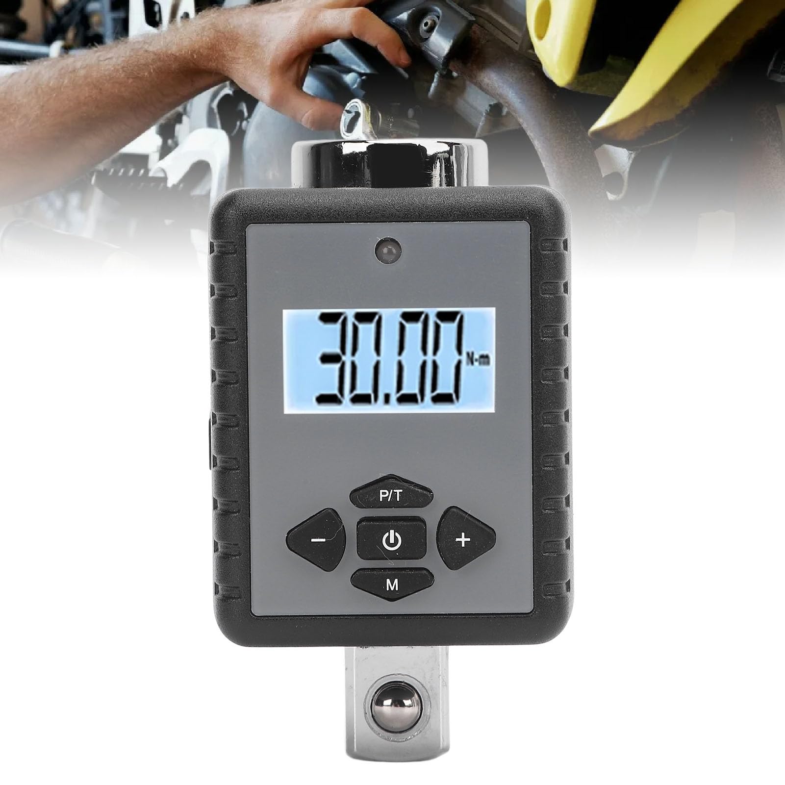Dilwe 1 2-calowy Cyfrowy Adapter Skrętny Elektroniczny Adapter Klucza Skrętnego Od 2 do 200 Nm Alarm Dźwiękowy LED 50 Zestawów Pamięci do Naprawy Motocykli Samochodowych i Sprawdzania Momentu