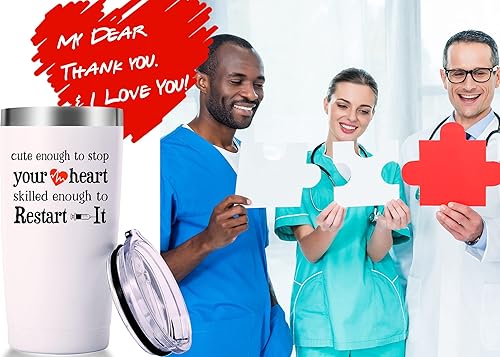 Miniatura 6 de Taza lo suficientemente bonita como para detener tu corazón lo suficientemente hábil como para reiniciarlo. Taza de la semana de enfermeras,